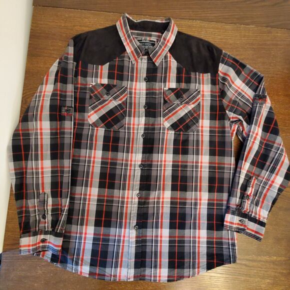 Parish Nation Scully Snap Up Western Plaid 2XL Shirt Canvas, Roll-Tab‎ Sleeves - Picture 16 of 16